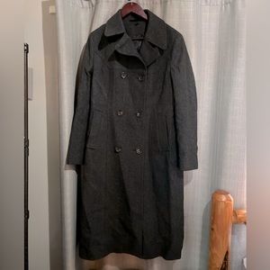 100% Wool long pea coat